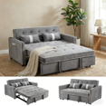 thumbnail image 1 of Pull Out Couch Bed, Adjustable Backrest Sofa with Side Pocket and Phone Holder, Velvet, 1 of 7