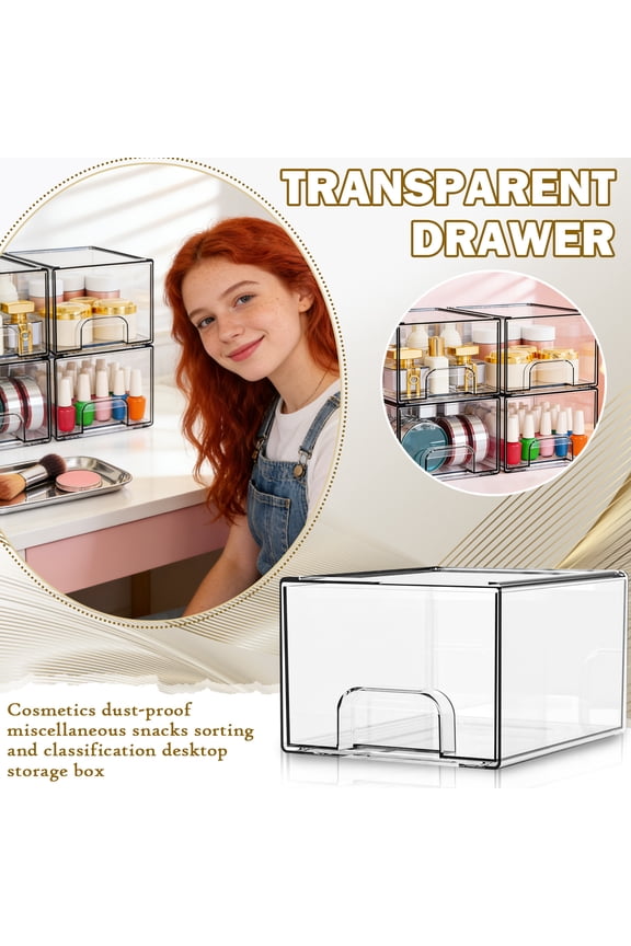 Pull Out Drawer Organizer, Plastic Drawer Organizer, 7.5X6X4.5 in, Acrylic Organizer, Storage Organization, Bathroom Counter, See Through, 1 Pc