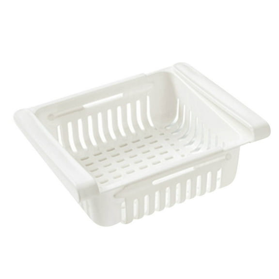 Pull-Out Drawer Organizer for Fridge Refrigerator Storage Box Holder Food Organizer Drawer Shelf Proper Refrigerator Storage Organizer (White)