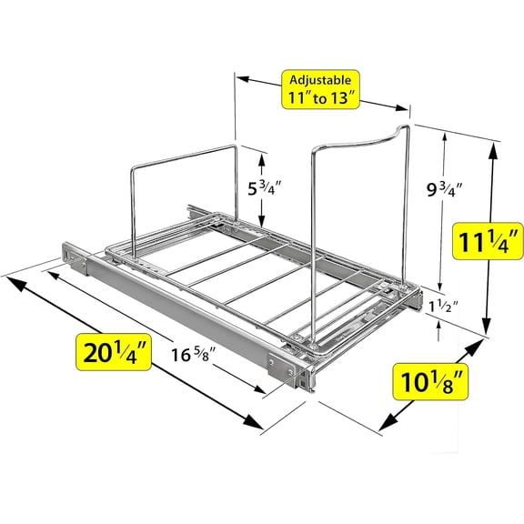 Pull-Out Trash Can Drawer Organizer for Kitchen Cabinet - Heavy Duty Sliding Rack