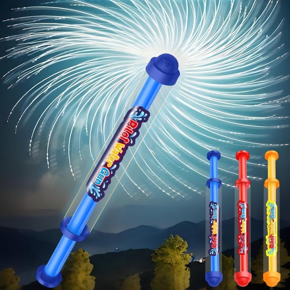 Pull-Out Firework Watering Game, Durable Plastic High Pressure Leak-Proof Easy-Grip Quick-Fill Water Squirter for Beach Pool Backyard Picnic Outdoor Summer Play, C