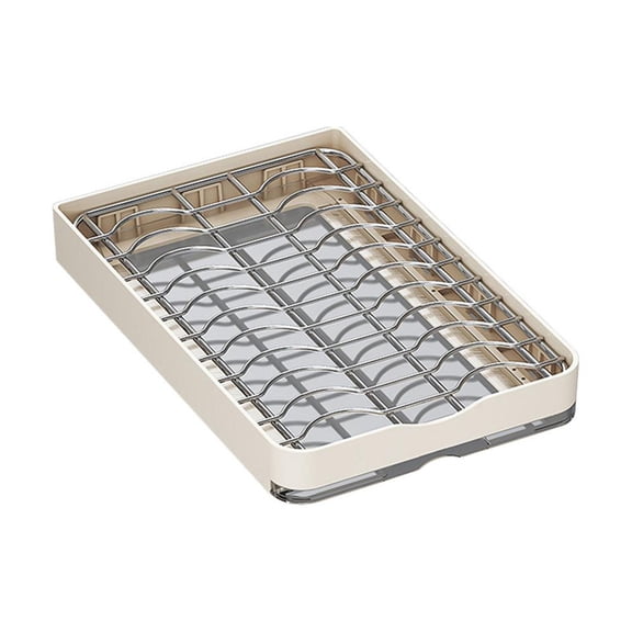 Pull Out Kitchen Cabinet Organizer Slide Out Dish Rack with Drainboard Drawer Organizer for Kitchen Living Room A