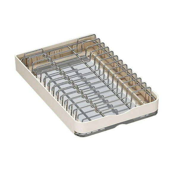 Pull Out Kitchen Cabinet Organizer Slide Out Dish Rack with Drainboard Drawer Organizer for Kitchen Living Room A