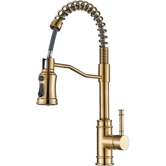 Pull Out Kitchen Faucet, 360 Degree Rotate Spout, 3-Function Spray Head, Cold and Hot Deck Mounted Brass Single Handle Kitchen Mixer Tap,Matte Black