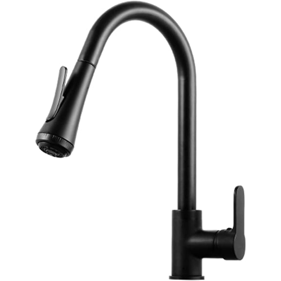 Pull Out Kitchen Faucet, 4 Water Modes Kitchen Tap, 360 Rotation Faucet for Kitchen Black Mixer Tap