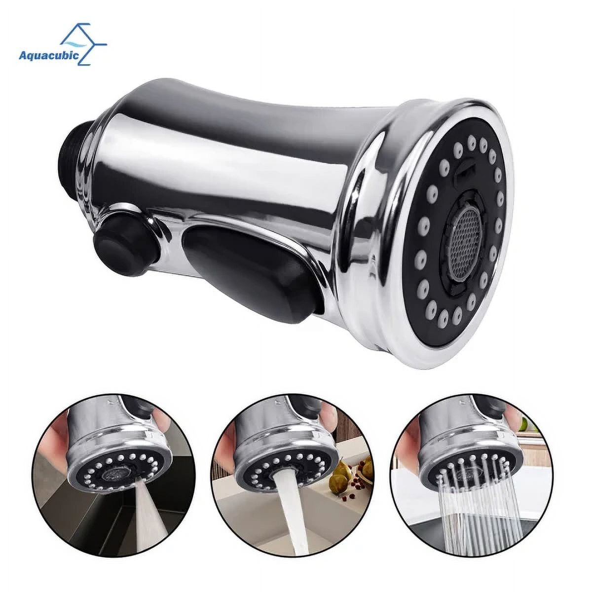 PullOut Kitchen Faucet Sprayer Head Replacement; 3 Function Kitchen