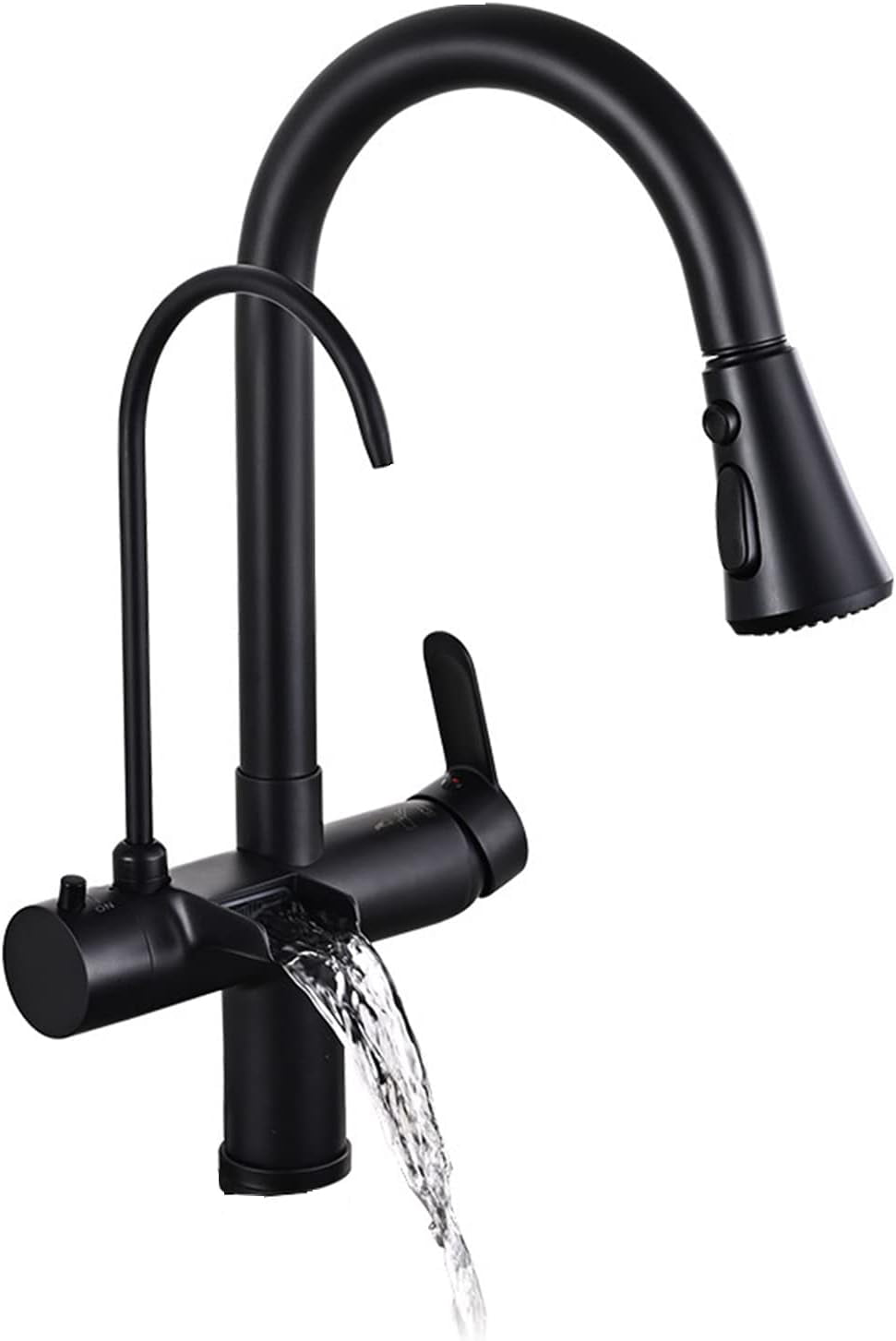 Pull Out Kitchen Faucets, Matte Black Purified Water Filtered Mixer Tap ...