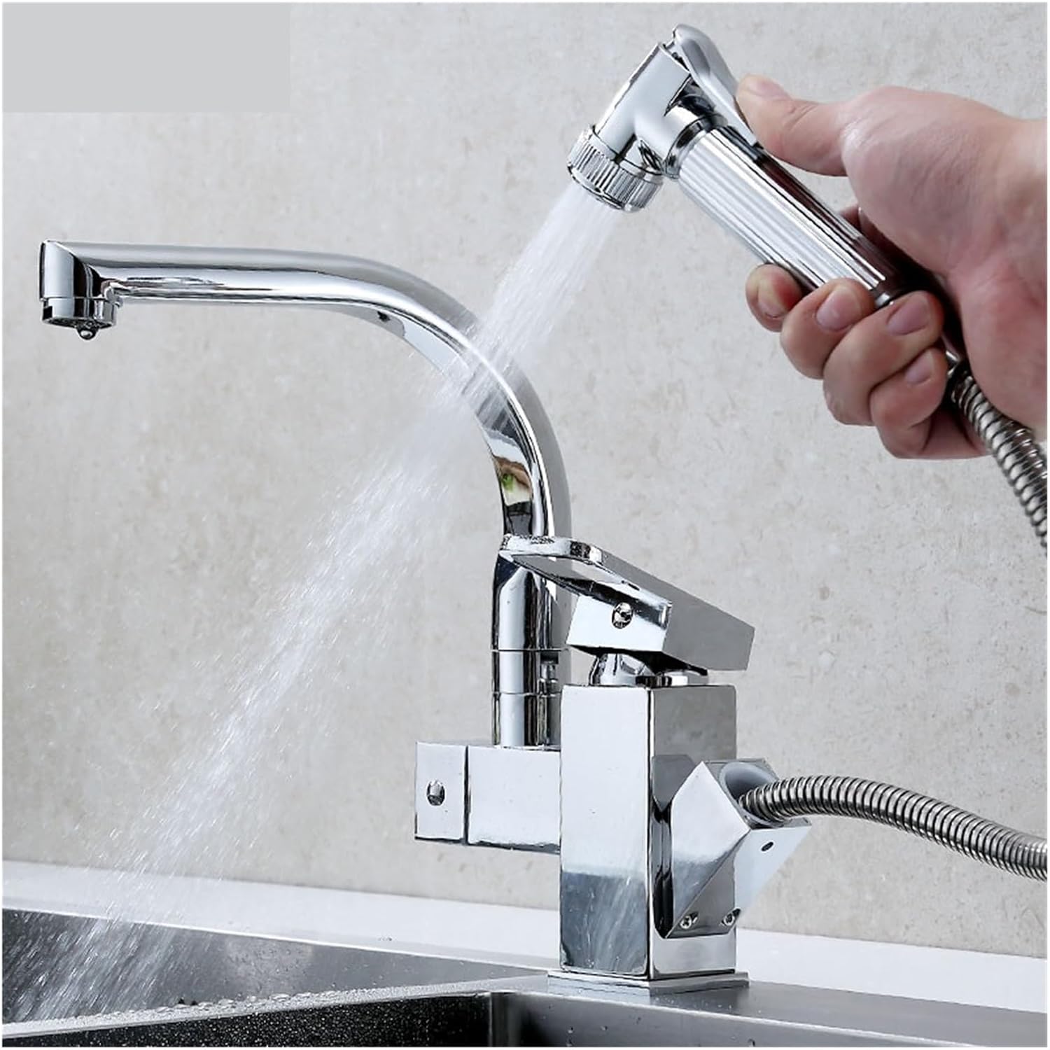 Pull-out Kitchen Faucet With Dual Spray Modes Swivel Tap - View #2