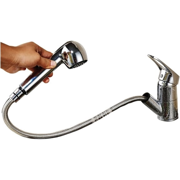 Pull Out Kitchen Sink Faucet Single Lever Kitchen Mixer Tap Brushed Nickel Sprayer Steam Spout Hot Cold Water Faucet for Kitchen