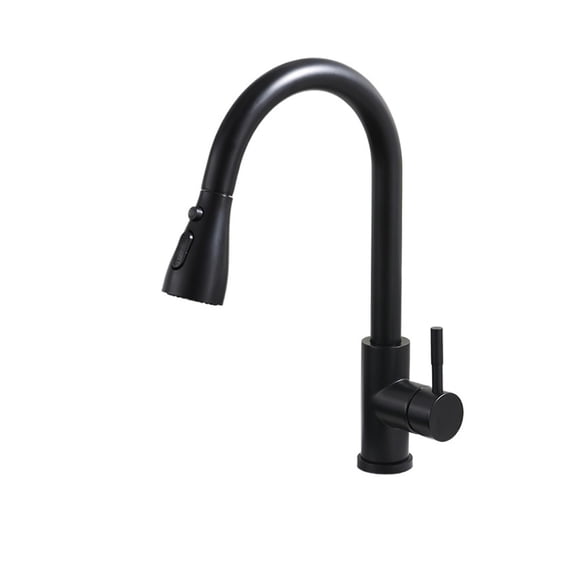 Pull Out Kitchen Sink Faucet With 3 Modes, Water Outlet Spout 360 Degree Rotation, Matte Black Kitchen Bar Water Mixer Tap ,Smooth Operation