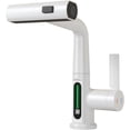 thumbnail image 1 of Pull-Out Lift LED Temperature Digital Display Bathroom Basin Faucet, Single Handle 360° Rotatable Waterfall 3-in-1 Basin Tap with Adjustable Height, 1 of 7