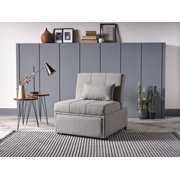 Pull Out Sleeper Chair with Reclining Back Grey