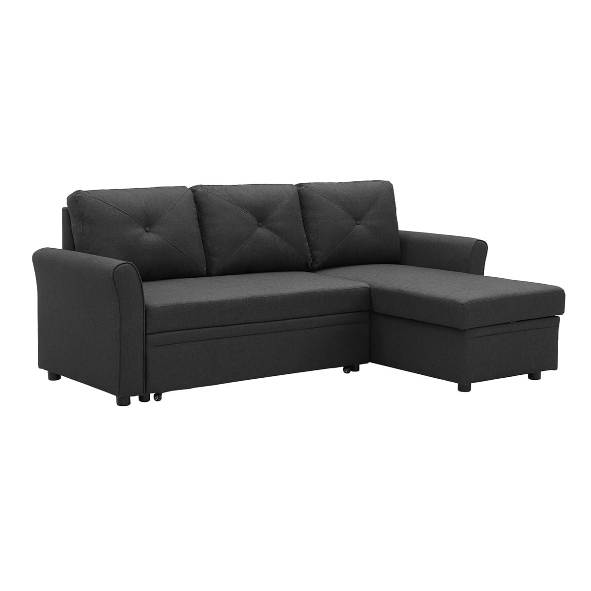 Pull Out Sleeper Sofa, 83" Reversible LShape Sectional Sofa with 2