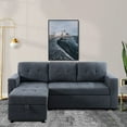 thumbnail image 1 of Pull-Out Sofa Bed - Compact Pull-Out Couch for Small Spaces and Living Rooms with Storage- Color:Dark Gray,Fabric:Velvet, 1 of 14