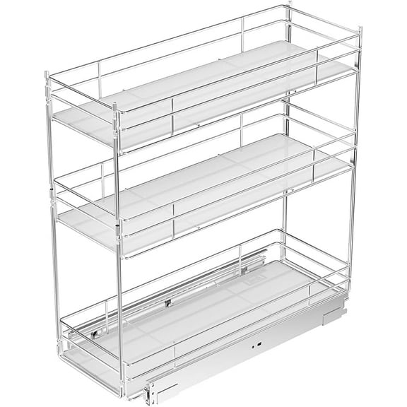 Pull Out Spice Rack Cabinet Organizer (8" W X 20½" D),3 Tier Slide Out Drawer for Narrow Cabinet, Pull Out Shelves Under Cabinet Storage for Kitchen