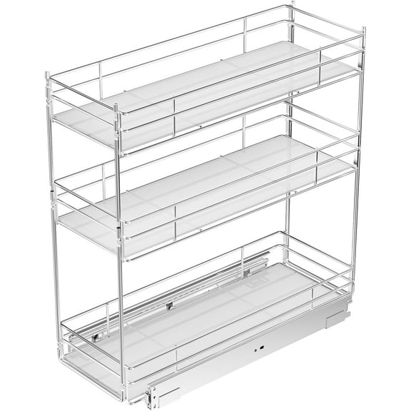 Pull Out Spice Rack Cabinet Organizer (8" W X 20½" D),3 Tier Slide Out Drawer for Narrow Cabinet, Pull Out Shelves Under Cabinet Storage for Kitchen