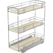 Pull Out Spice Rack Cabinet Organizer 9" W x 20½" D, 3 Tier Heavy Duty Slide Out Wood Shelf for Narrow Cabinet, Pull Out Storage for Kitchen