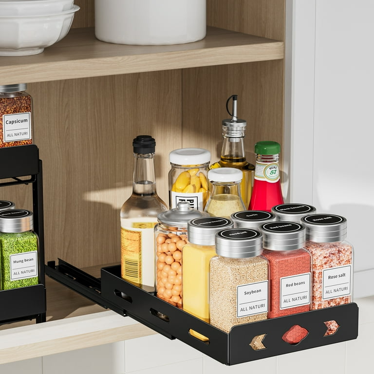 Kitchen Cabinet Creative Spice Rack Glass Spice Jar Set And Oil
