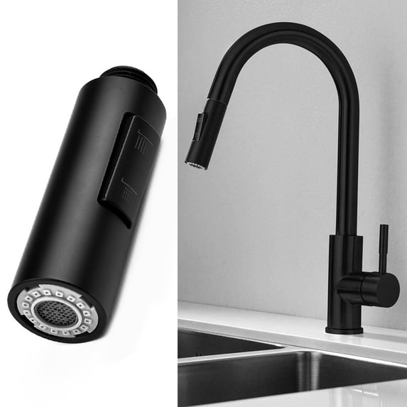 Pull Out Spray Shower Head Setting Kitchen Spare Replacement Tap Sprayer Black