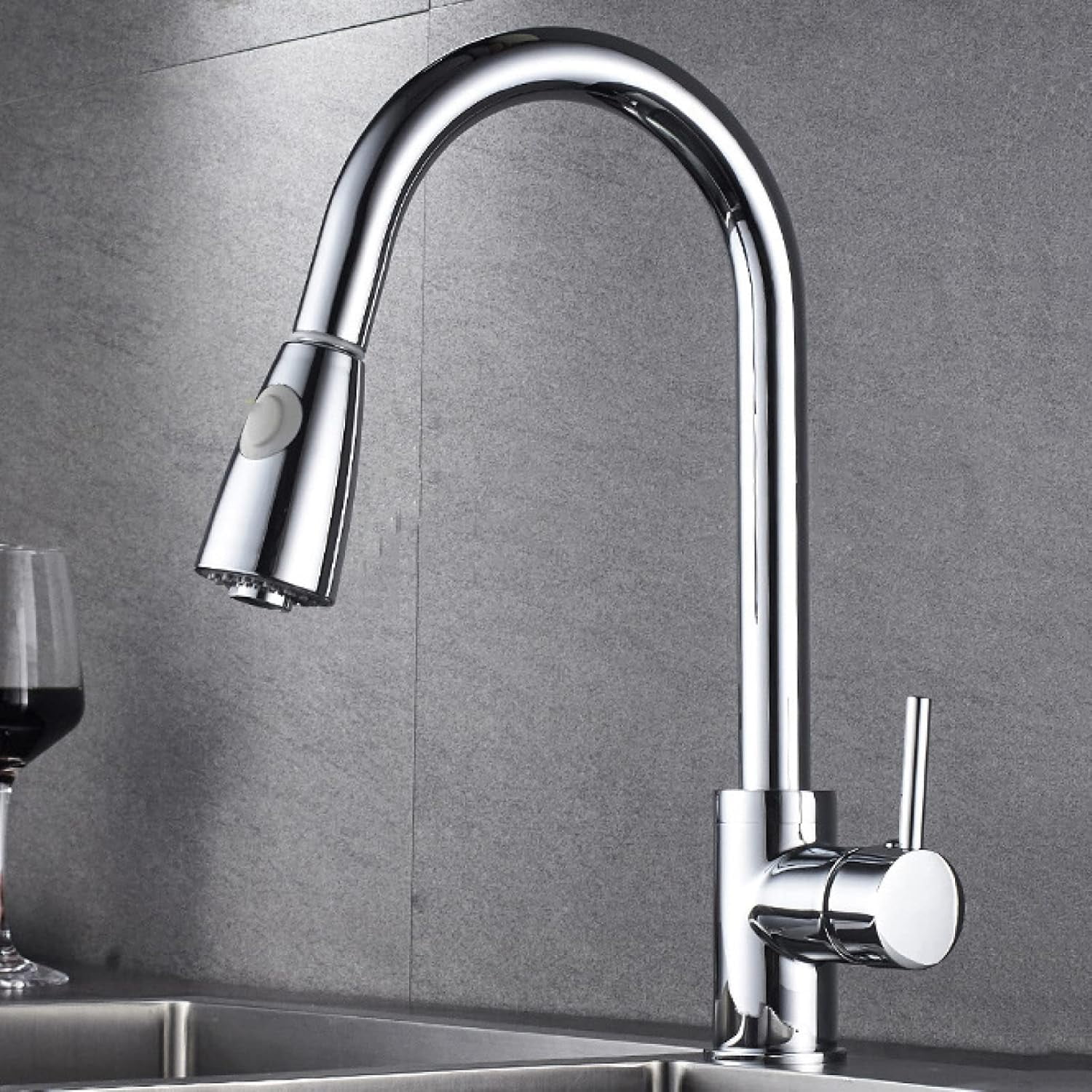 Pull-Out Sprayer Kitchen Faucets,360 Degree Swivel Spout Water Faucet