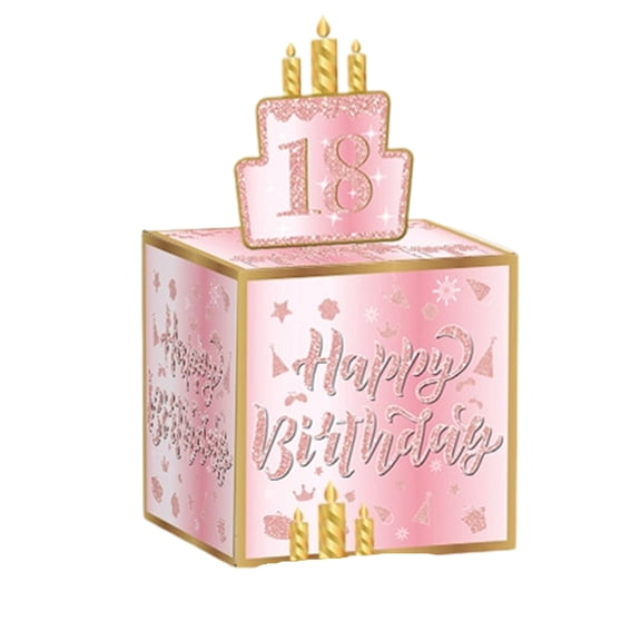 Pull-Out Surprise Money Box with Age Inserts, Birthday Party Decoration Adults