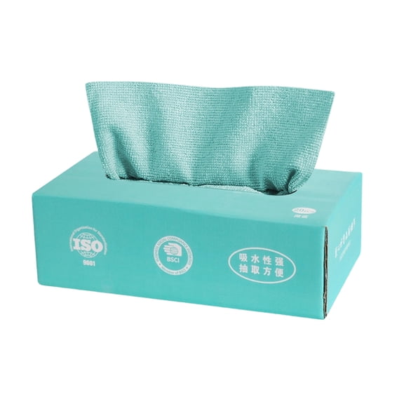 Pull-Out Thickened Polyester Kitchen Cloth 7.87x7.87in 20 Counts - Reusable Water-Washable Dry Wet Dual-Use Rag for Lazy Dish Cleaning Use