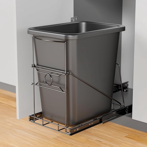 Pull Out Trash Can Holder for 7-11 Gallon Cans Under Sink with Ball Bearing Slides Black Bestseling