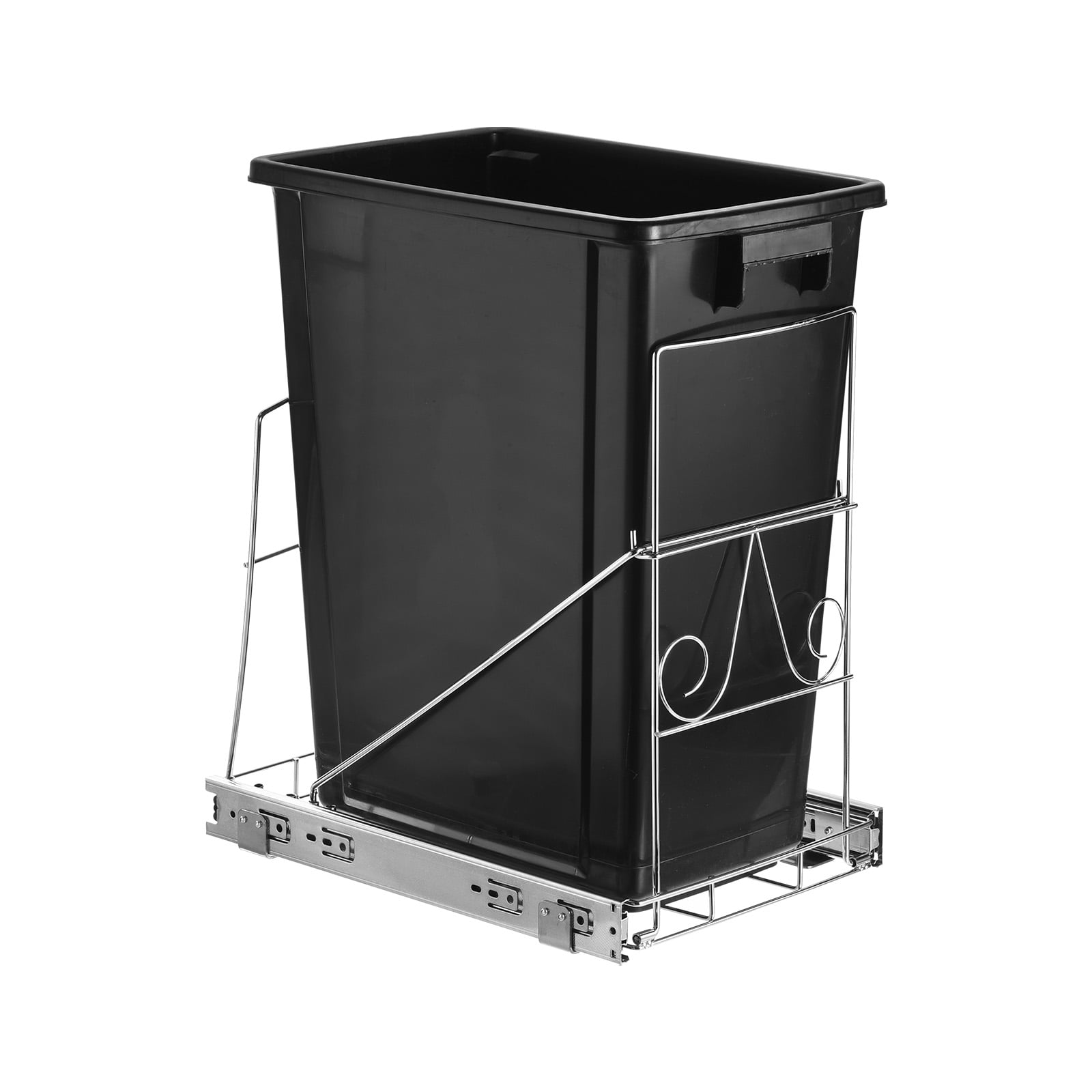 Pull Out Trash Can Under Cabinet, Adjustable Slide Out Shelf for Kitchen Trash Can Under Sink