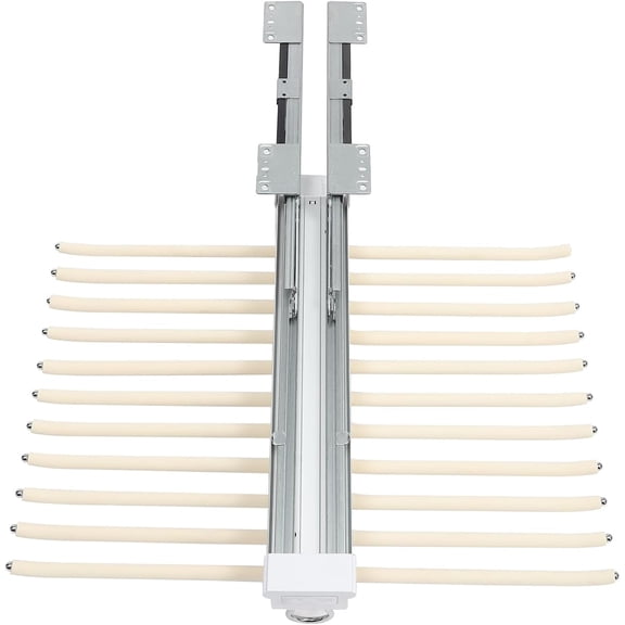 Pull Out Trousers Rack 22 Arms Steel Pull Out Pants Rack Pants Hanger Bar Clothes Organizer for Closet Maximum Load 33lbs 23.2 * 18.1 * 3.7in (Beige)