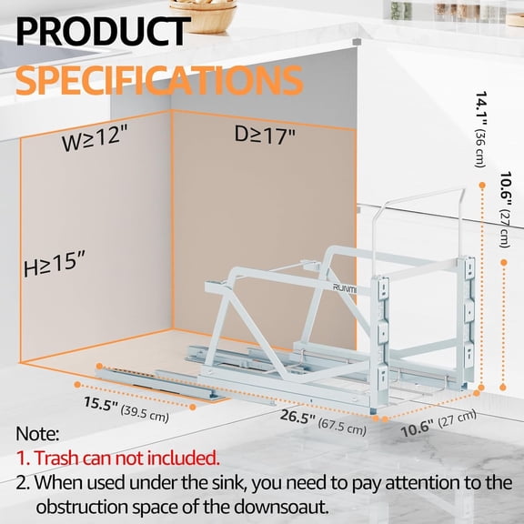 Pull Out  Under Cabinet Kit with Soft-Close Slides