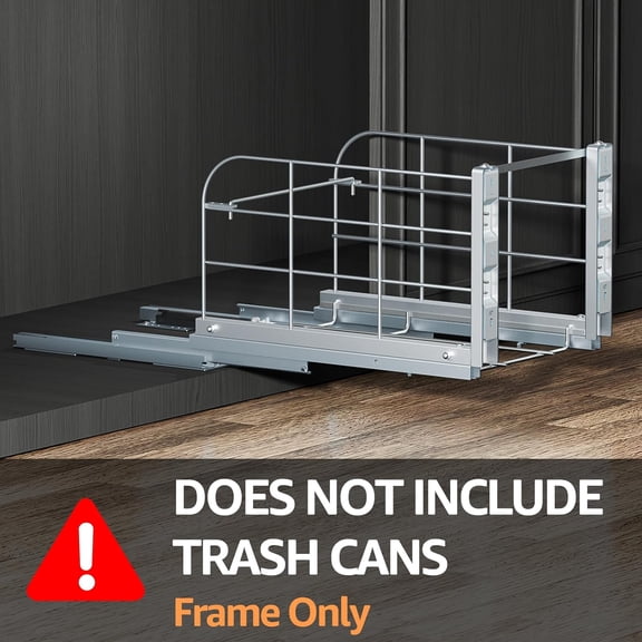 Pull Out Under Cabinet with Soft-Close Slides, Heavy Duty 40 Qt Under Sink Organizer for Kitchen, Garbage Bin Holder Not Included