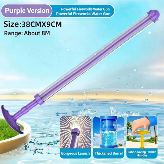Pull-Out Water Spray Stick Manual Water Suction Sprayer High-Pressure Summer Water Blaster For Pool Beach & Backyard Games(Purple-38.5X3Cm)