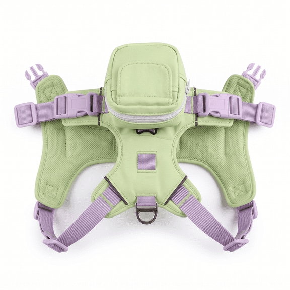No Pull Padded Dog Harness with Built-in Storage Pouch, Front & Back Dual D-Rings, Waterproof Reflective Adjustable Pet Walking Vest for Small Medium Large Dogs