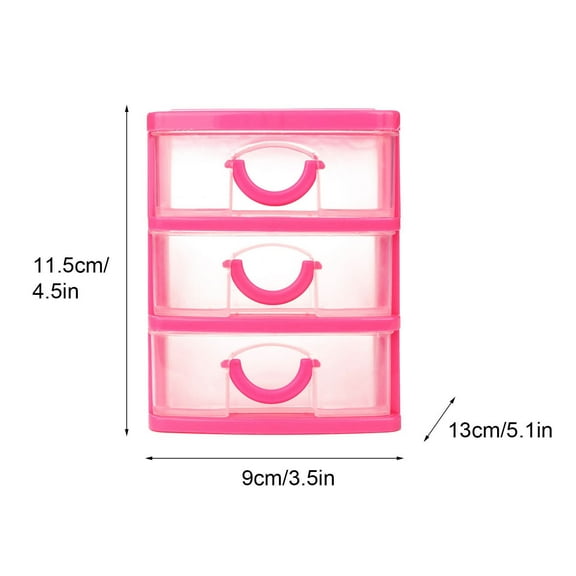 Pull Out Plastic Desktop Storage Drawer Organizer, Mini Tabletop Small Item Sorting Box, Lightweight Drawer Type Case For Stationery Cosmetics Desk Sundries Storage-(Red,M)