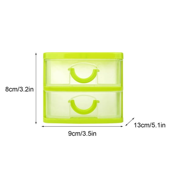 Pull Out Plastic Desktop Storage Drawer Organizer, Mini Tabletop Small Item Sorting Box, Lightweight Drawer Type Case For Stationery Cosmetics Desk Sundries Storage-(Green,S)