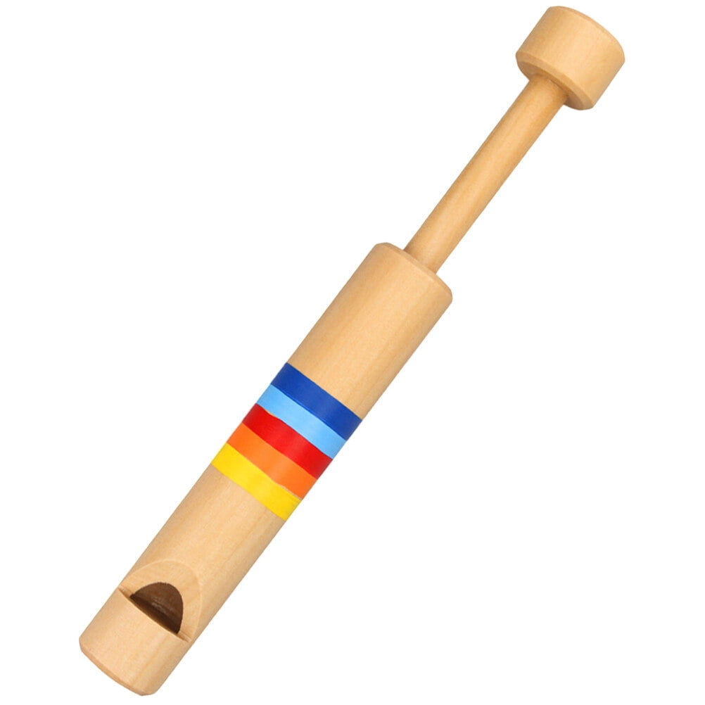 PullPush Whistle Wooden Toys Musical Recorders for Toddlers Educational Learning Flute