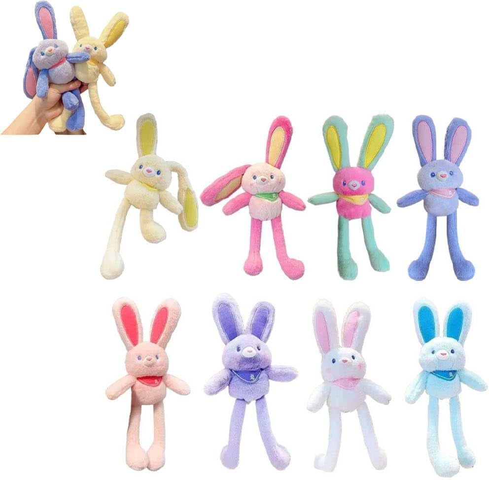 Pull up Rabbit Plush Toys,Interactive Stretchy Design, Switchable Ears ...
