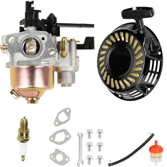 Pull Recoil Starter Carburetor Carb Compatible With Predator 212 CC 196 CC Baja Massimo MB165 MB200 Coleman CT200U Trail BT200X Mini Bike Hummerhead 80t Trailmaster Mid XRS XRX Motovox KT196 Go Kart