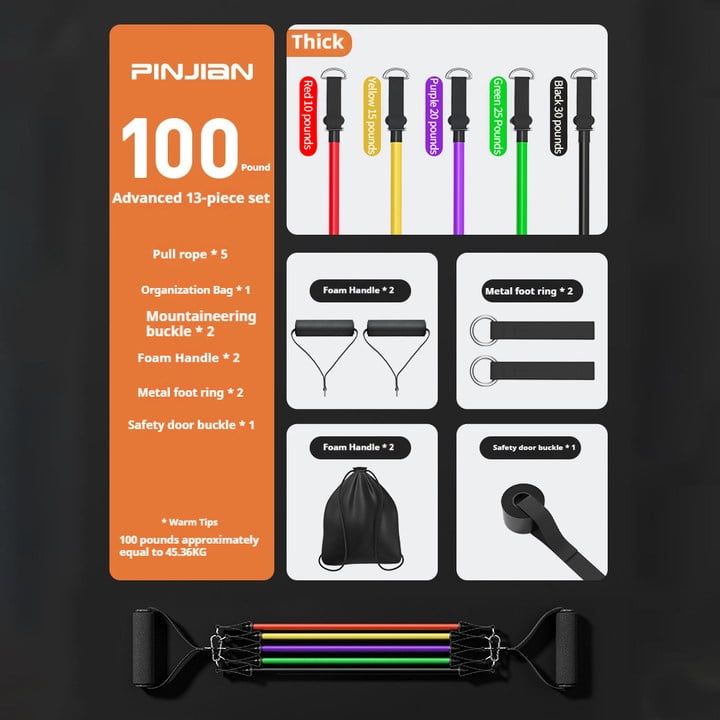 Pull Rope Set Resistance Bands Portable Fitness Equipment Chest Expander Ankle Strap Elastic Exercise Band