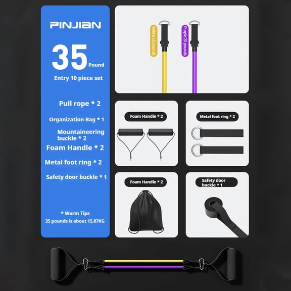Pull Rope Set Resistance Bands Portable Fitness Equipment Chest Expander Ankle Strap Elastic Exercise Band