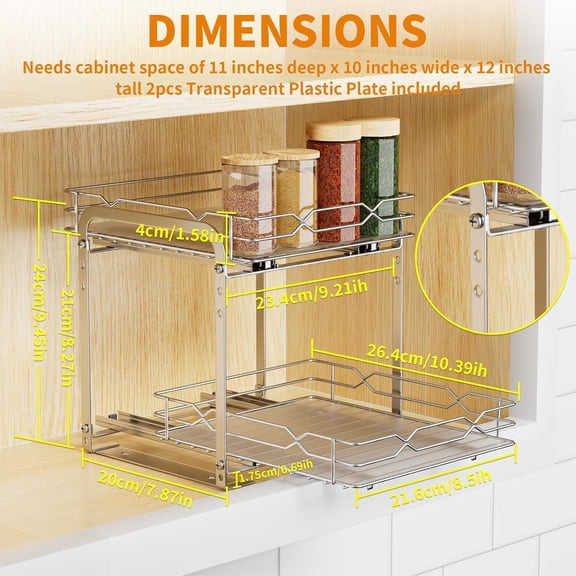 Pull Out Spice Rack Organizer for Inside Cabinet