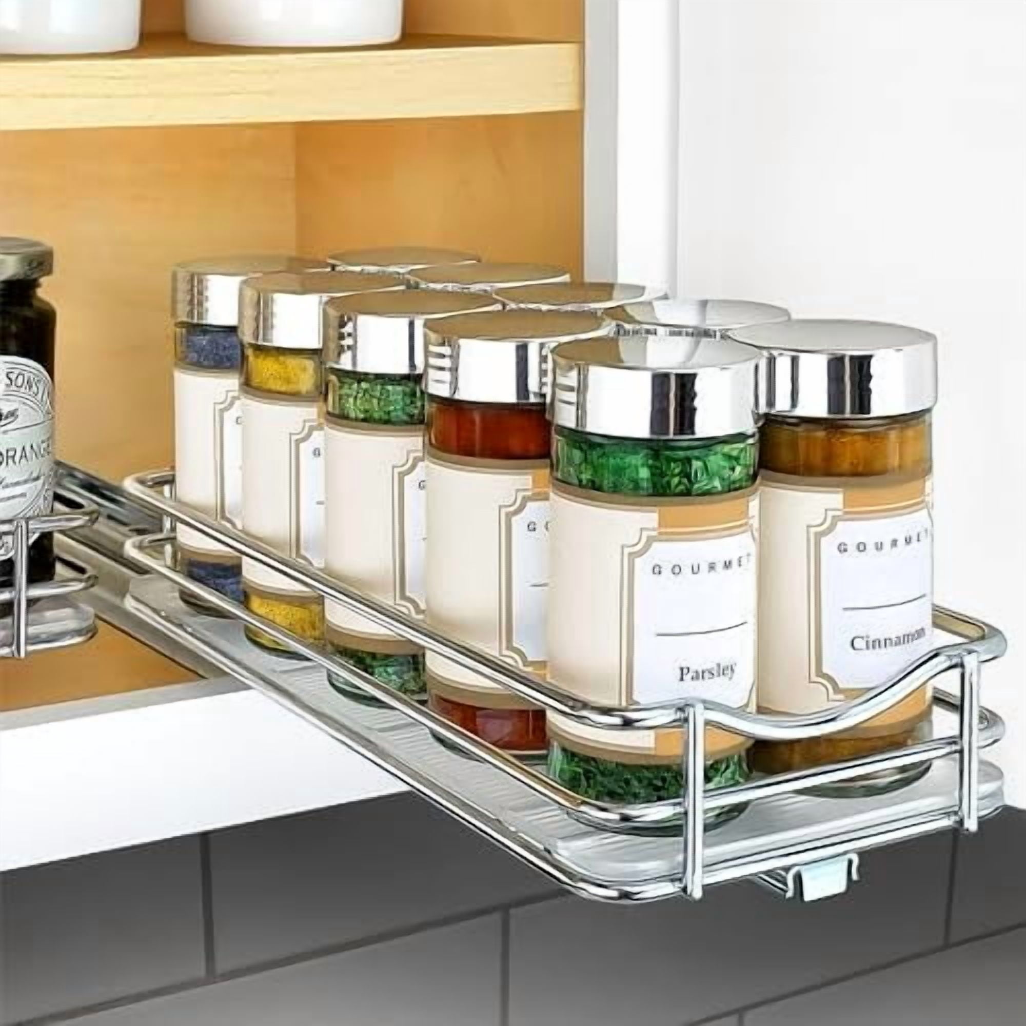 ® Pull Out Spice Rack Organizer for Inside Kitchen Cabinets - 4-3/8 ...