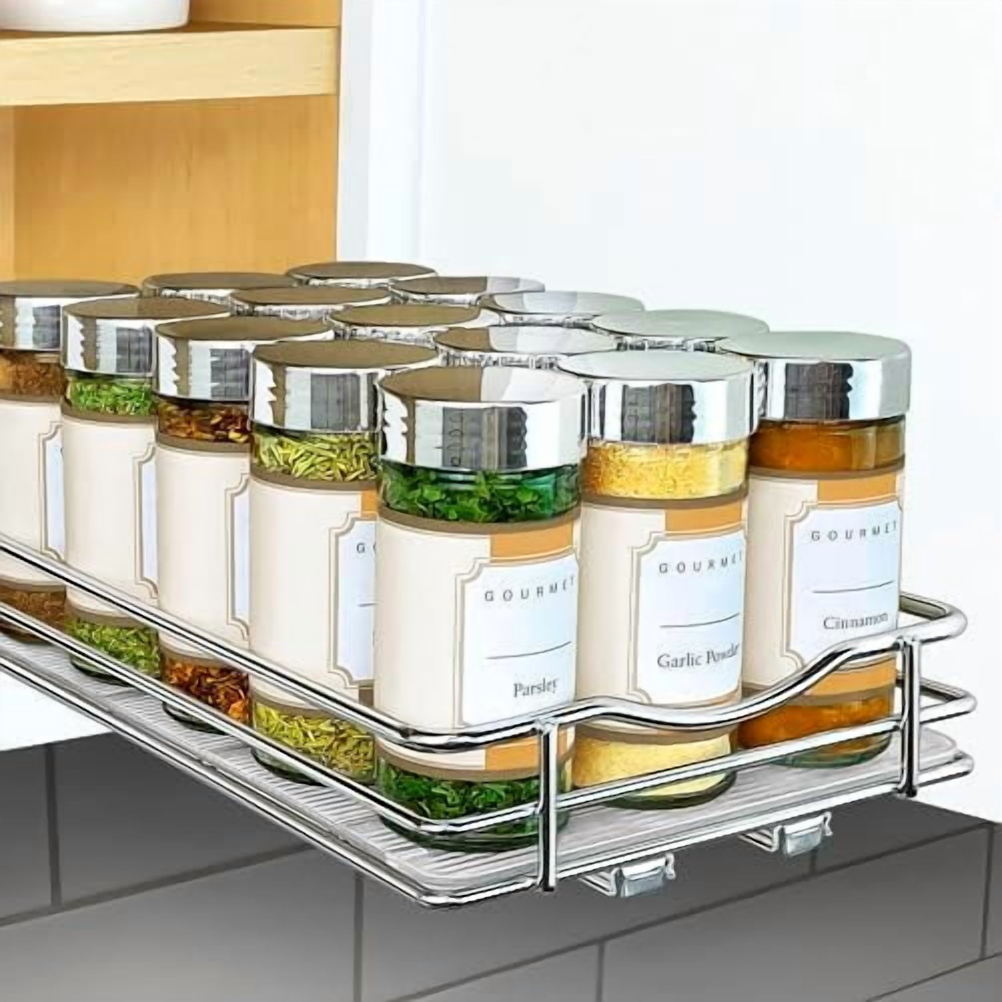 ® Pull Out Spice Rack Organizer for Inside Kitchen Cabinets - 6-3/8 ...