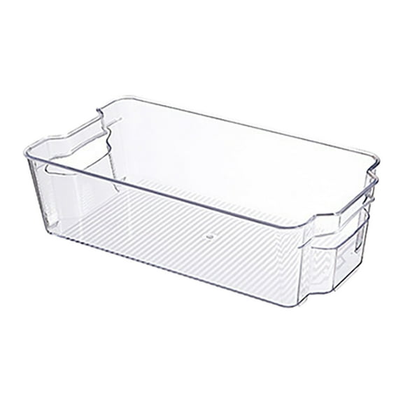Pull Out Stackable Refrigerator Drawer Fruit Veggie Storage Organizer Clear Plastic Fridge Containers with Handle Compartment Divider for Kitchen Pantry Freezer Home Use