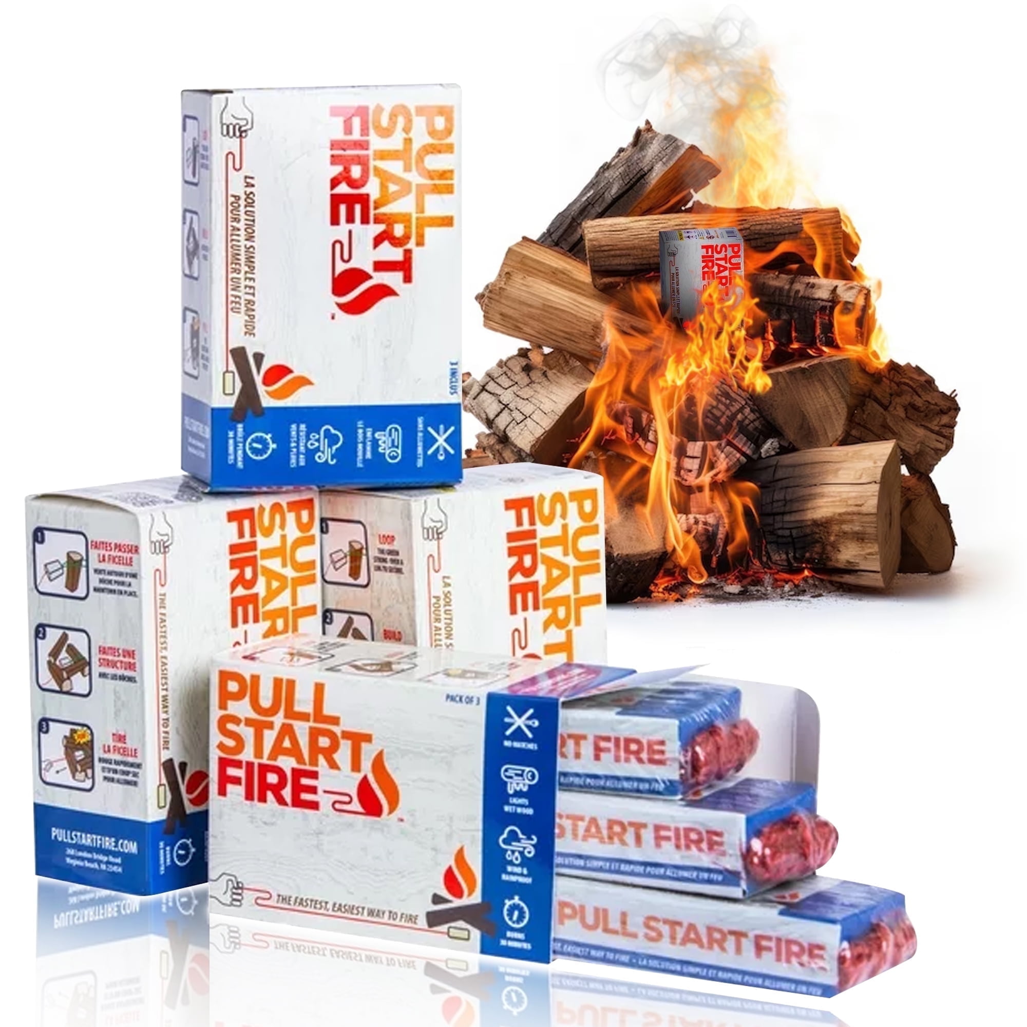 Pull Start Fire Starter Kit for Hiking & Outdoor, Waterproof