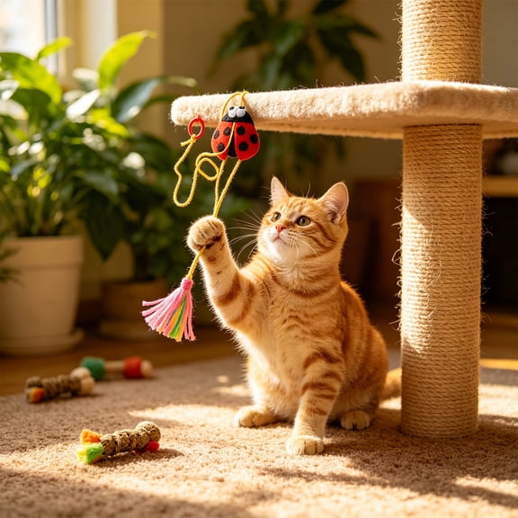 Pull String Cat Toy Interactive Bouncing Mouse Self Amusing Plush Toy For Indoor Cats Elastic Cord Teaser Wand Cat Hunting Play Exercise Toy