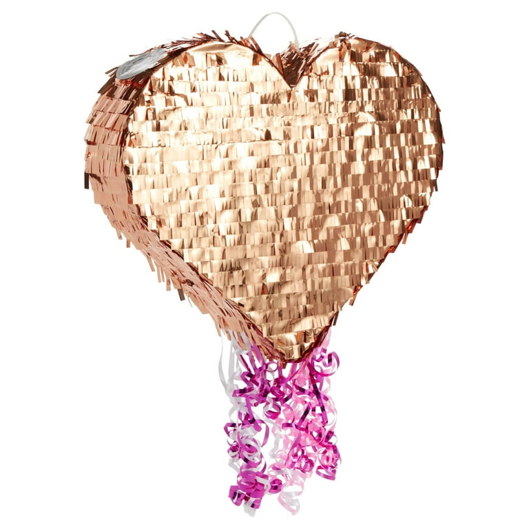 Small Floral Number 1 Pinata with Gold Foil + Pull Strings for Girls 1st  Birthday Party Decorations, 16.5 x 10.6 x 3 In