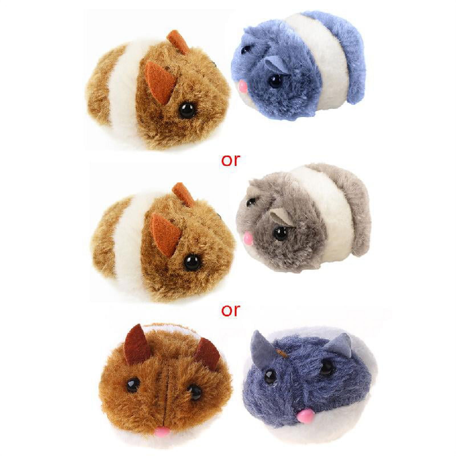 Pull String Mouse Vibrating Movable Interactive Toy Fluffy Plush Mice