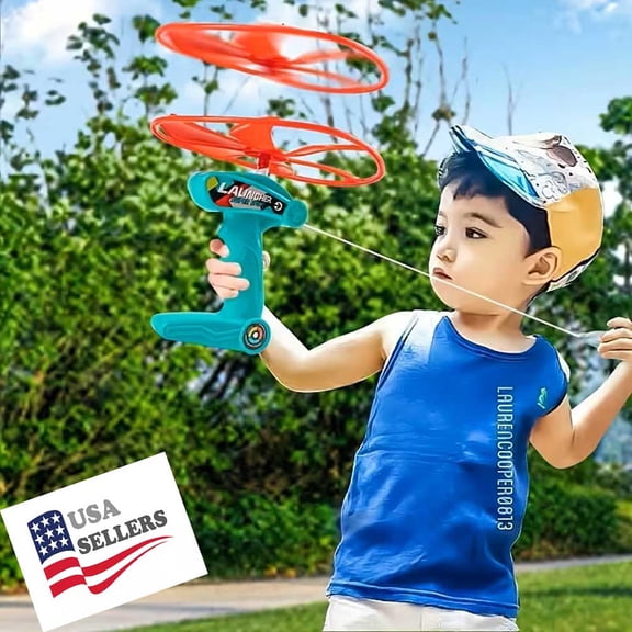 First Winner Pull-String Sky Rotor Flyer Multicolor Light Plastic