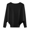 thumbnail image 1 of Pull Over Sweaters Womens, Yigetop Women's off The Shoulder Sweater Top Solid Color Long Batwing Sleeve Pullover Sweaters Knit Sweater for Women, Black XL, 1 of 6